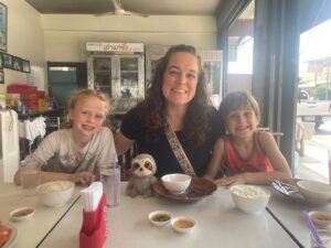 My children and me eating at Thaokae Sheu