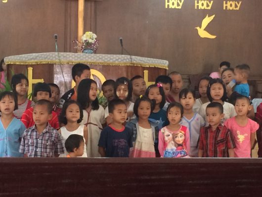 Children singing of faith